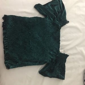 Off the Shoulder Emerald Green Blouse
